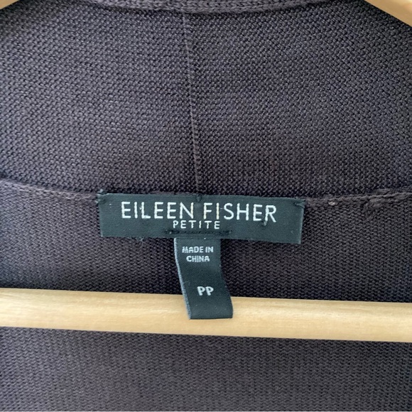 Eileen Fisher Petite Brown 3/4 Sleeve Cardigan Tie Waist, Size PP - Picture 3 of 5